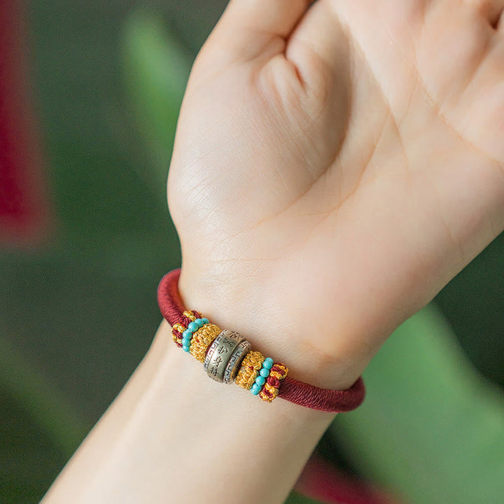 Armband – Schutz & Glück Stärke mit roten Perlen und Natursteinen elegant