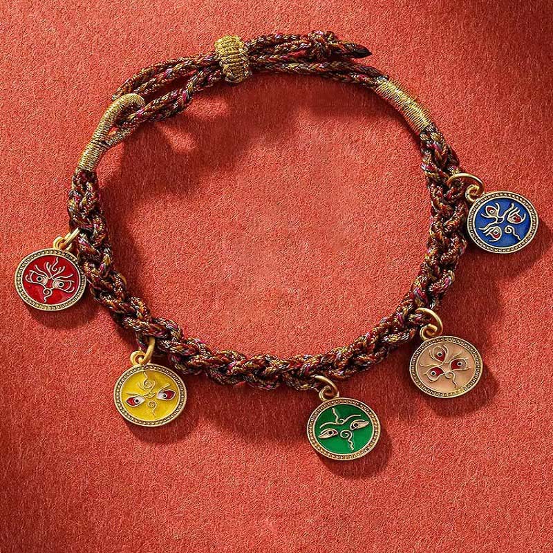 Armband Five – Glück & Wohlstand mit fünf farbigen Glückscharms.