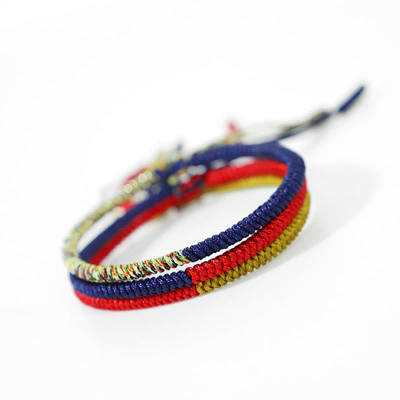 Armband Tibet bunt geflochten Knoten Schutz elastisch handgemacht