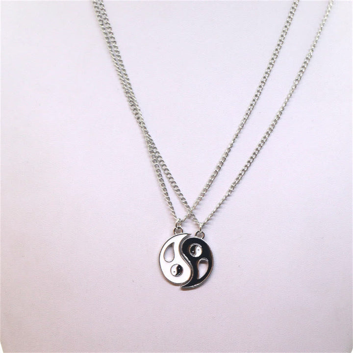 Kette Yin Yang Stein – Bild 14 – Silber Yin Yang Kette Paar Anhänger zwei Halsketten Freundschaft