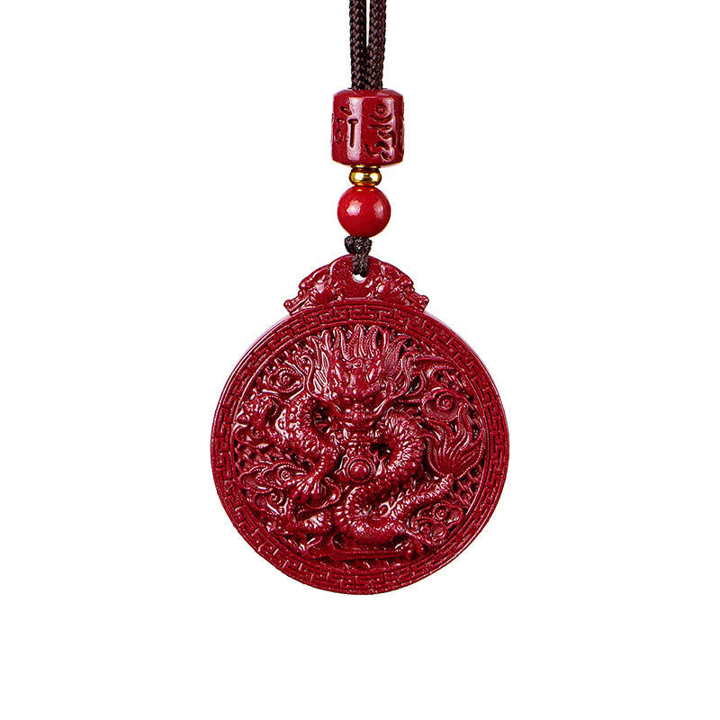 Kette Drache Zinnober Rot Schutz Glück