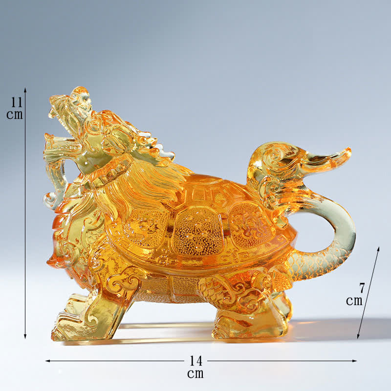 Schildkröte Deko Drache Liuli Gold / Klein
