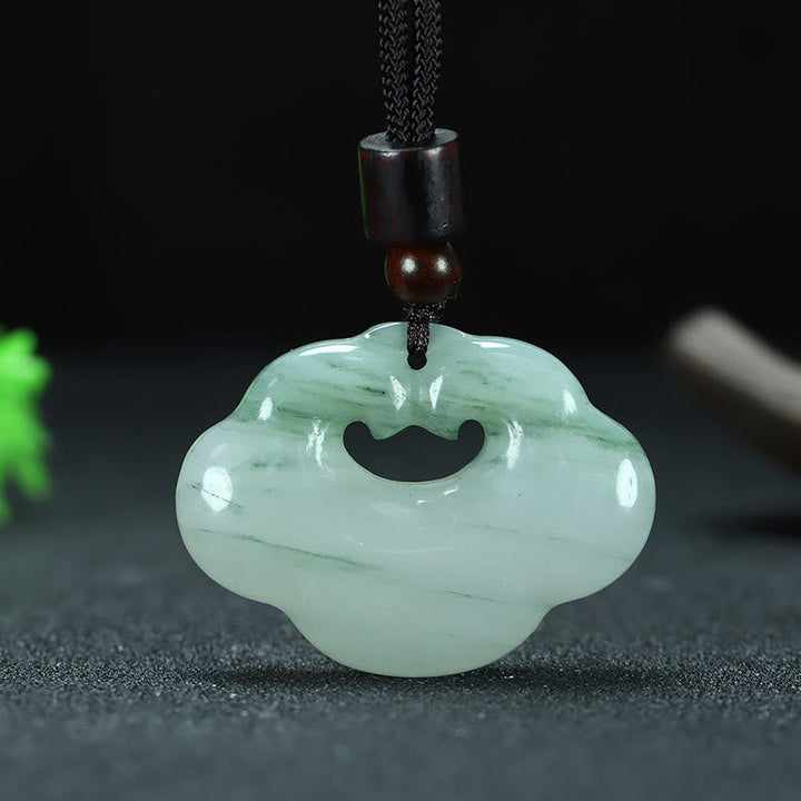 Jade Anhänger Kette Wohlstand Glück Natur