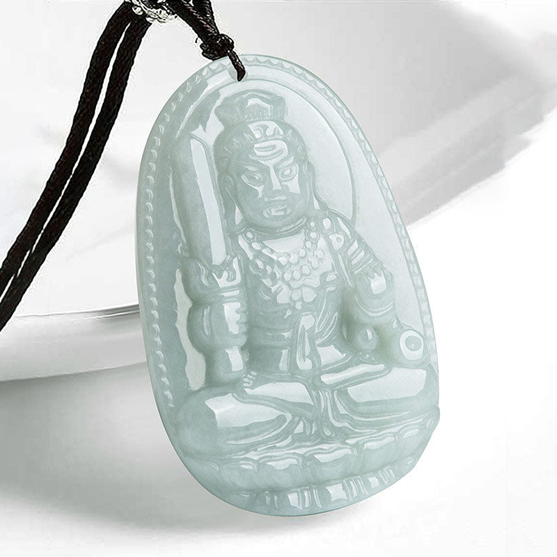 Jade Kette Tierkreis-Buddha Wohlstand Anhänger grün