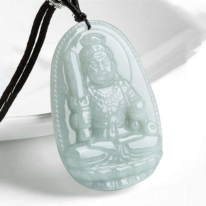 Jade Kette Tierkreis-Buddha Wohlstand Anhänger grün