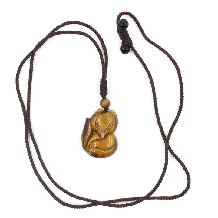 Kette Obsidian Tigerauge Fuchs – Bild 9 – Kette Obsidian Tigerauge Fuchs Anhänger braun Naturstein Schmuck
