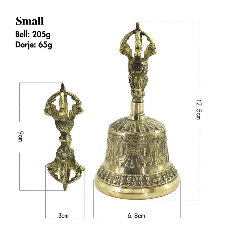 Tibetische Meditationsglocke Dorje Kupfer Set Klein