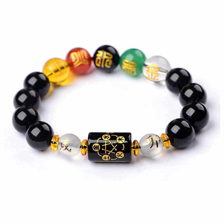 Armband Obsidian Roter Achat - Reichtum Wohlstand
