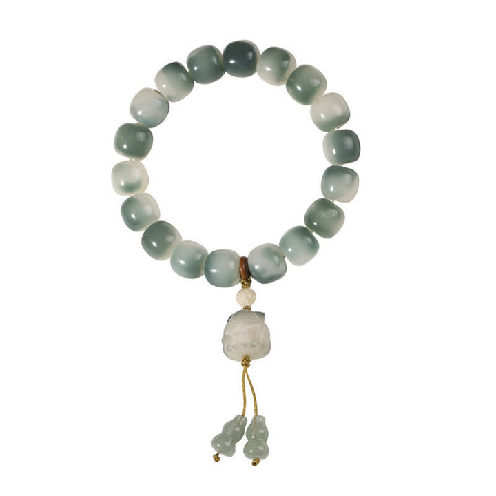 Jadeit Armband Bodhi Katze – Frieden & Energie mit Anhänger elastisch
