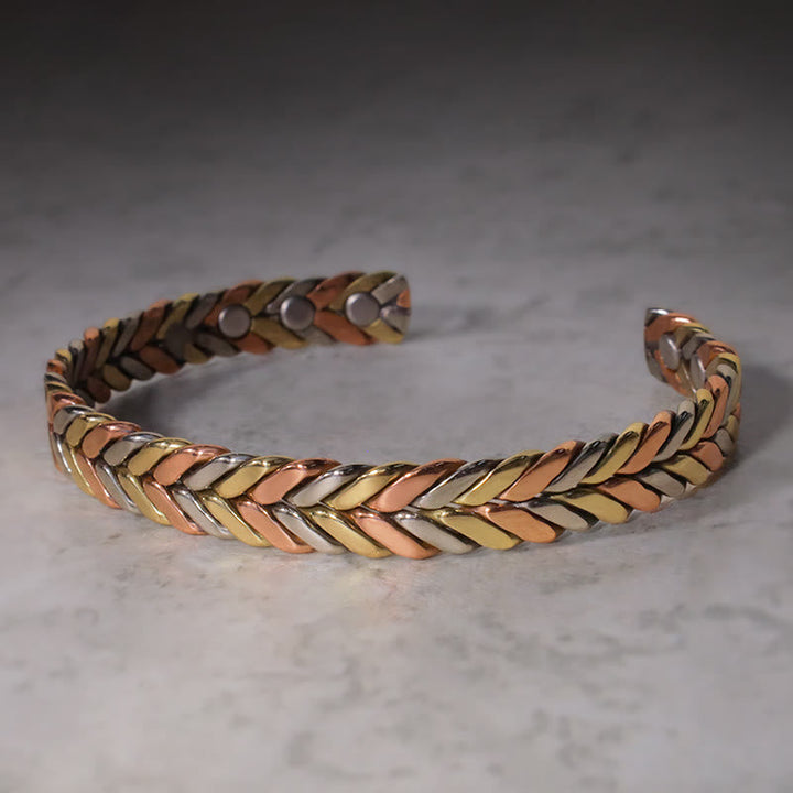 Armband Kupfer Magnetisch – Stärke geflochtenes Design mehrfarbig glänzend