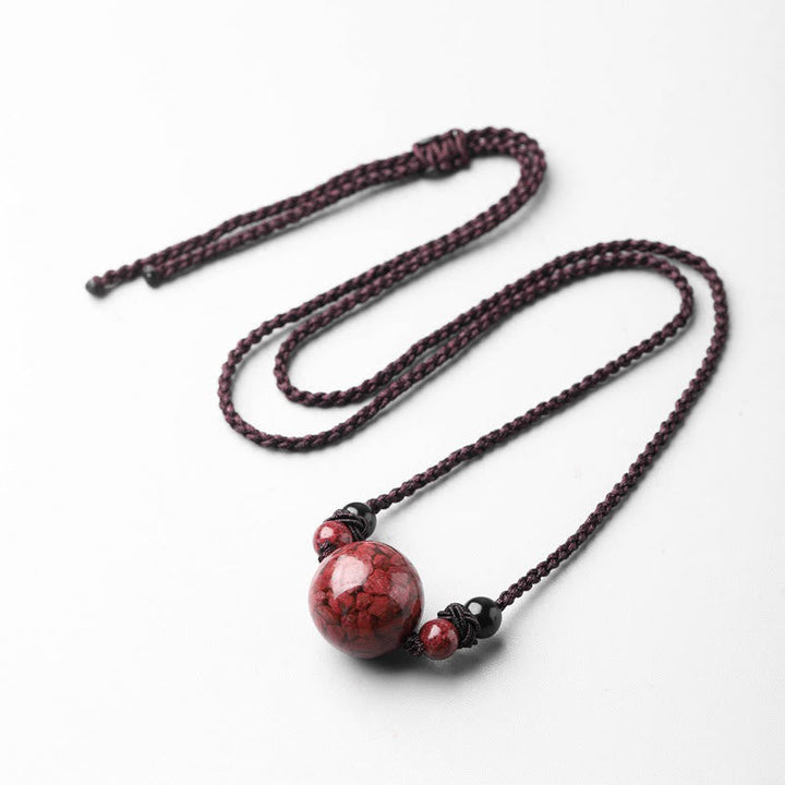 Anhänger Kette Zinnober Achat Buddha Rot