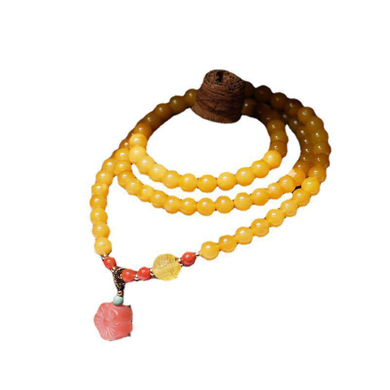 Gelbes Bernstein Armband – Heilung & Balance & Energie mit Koralle