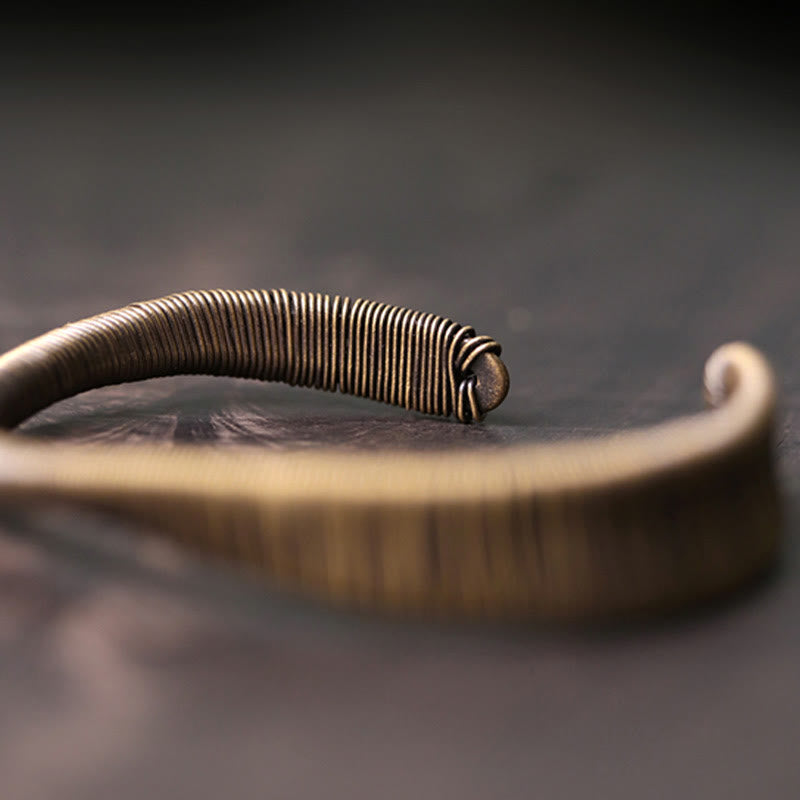 Kupfer Armband mit strukturiertem Design Glück Wohlstand Balance elastisch