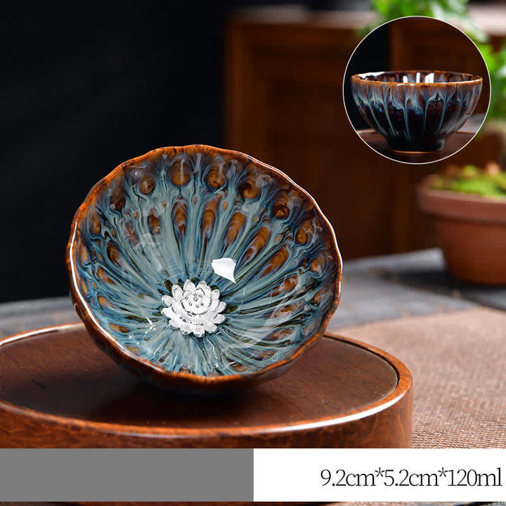 Große Teetasse Silber / Lotus