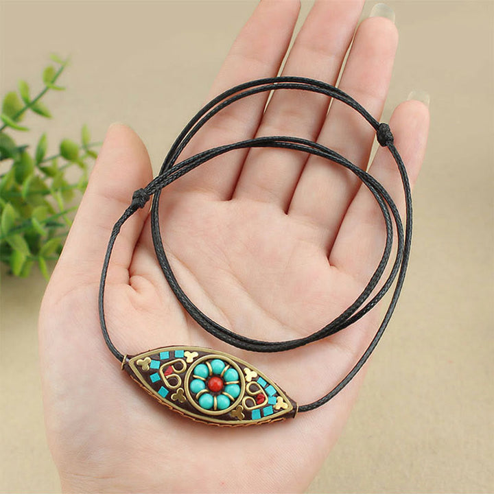 Anhänger Kette Türkis Buddha Marquise Schutz