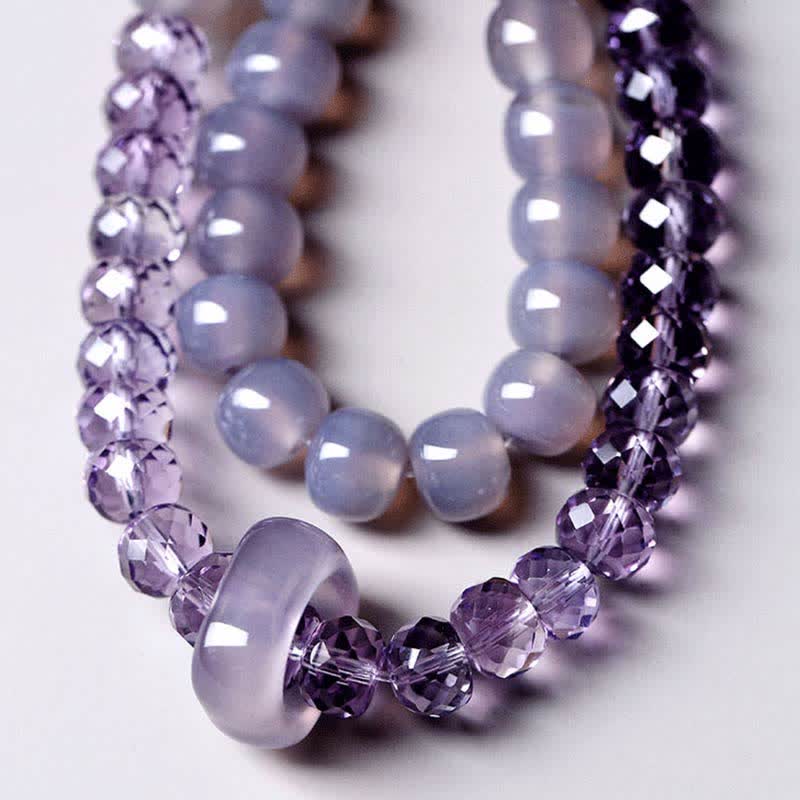 Armband Amethyst Kristall Heilung Stärke lila Perlen elegantes Design