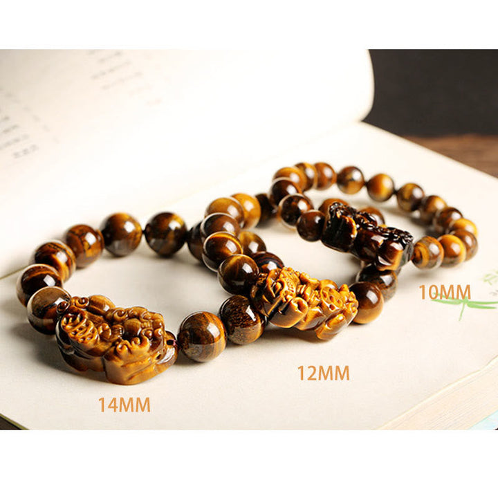Armband Tigerauge – Wohlstand drei Größen Naturstein braun golden