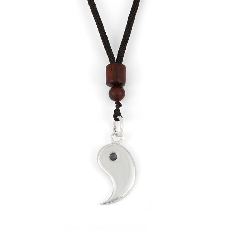 Kette Sterling-Silber Yin Yang Anhänger Balance Symbol
