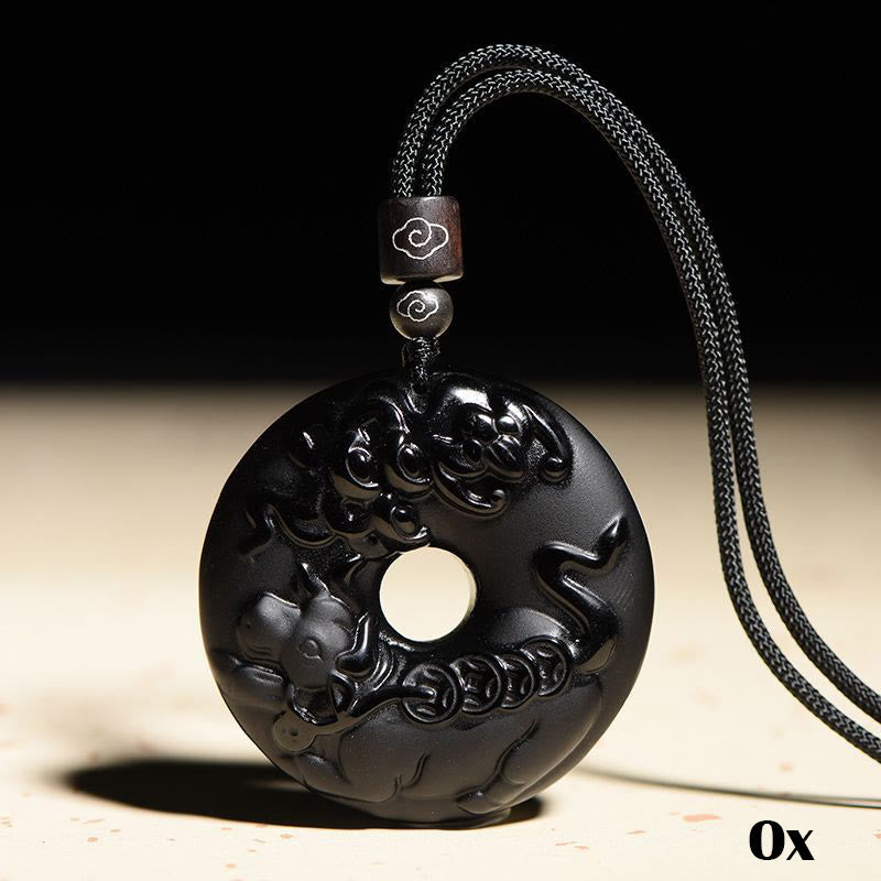 Kette schwarze Obsidian Tierkreis Natur – Frieden | Zen Spirit