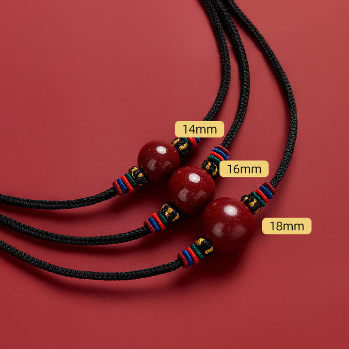 Tibetische Kette Zinnober Perle – Segen – 14mm