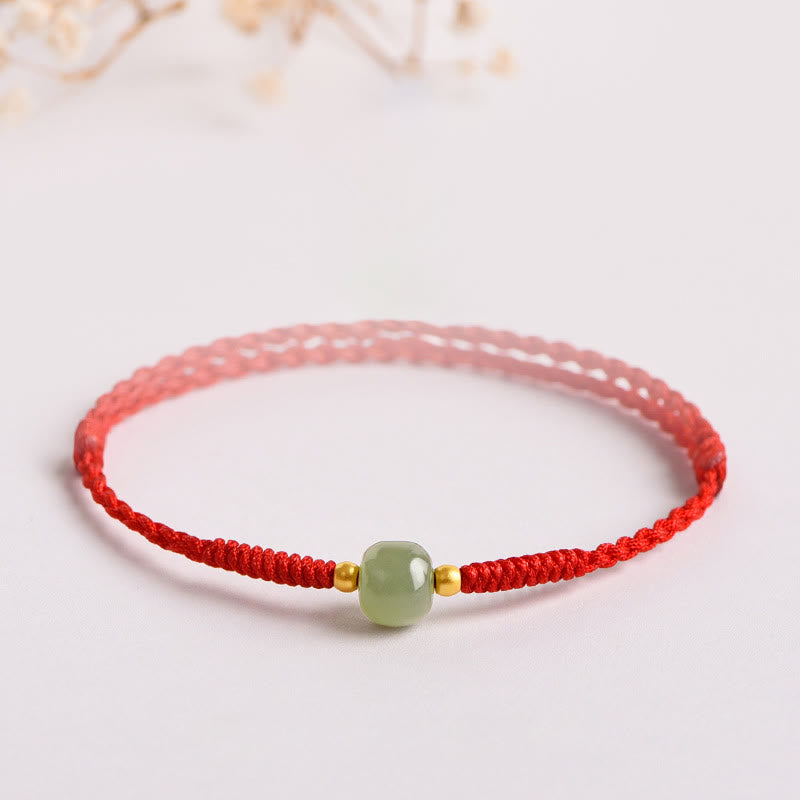 Armband Jade Glücksperle Rot - Prosperität