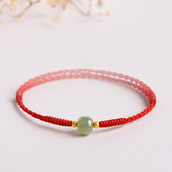 Armband Jade Glücksperle Rot - Prosperität