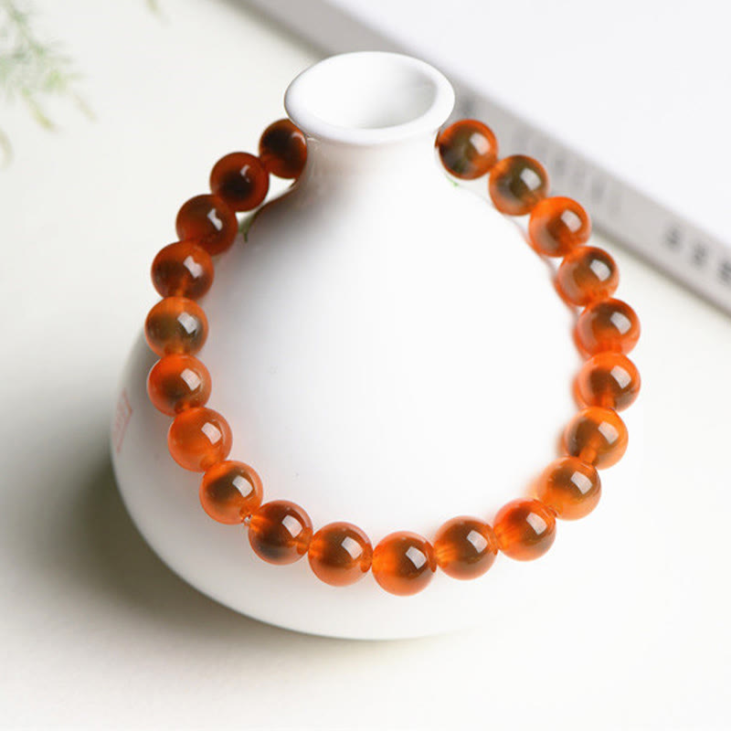 Armband Achat – Stärke & Harmonie orangefarbene Perlen Naturstein elastisch Schmuck