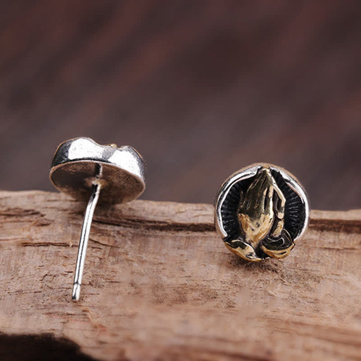 Namaste Ohrringe Sterlingsilber betende Hände Boho Schmuck spirituell Ohrstecker