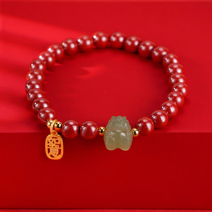 Armband 925 Silber Zinnober Fu-Zeichen – Segen