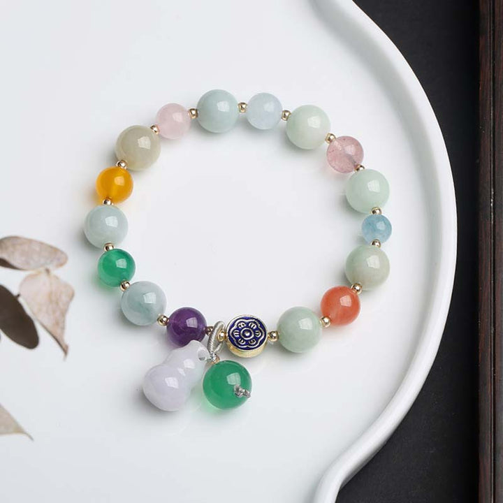 Jade Armband Armband Jade – Glück & Balance Natursteine Chakra bunt elastisch