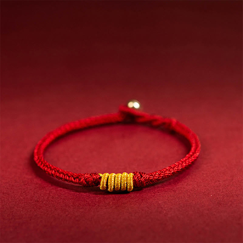 Rotes Seidenarmband mit goldenem Verschluss elastisch Schutz Glück Energie