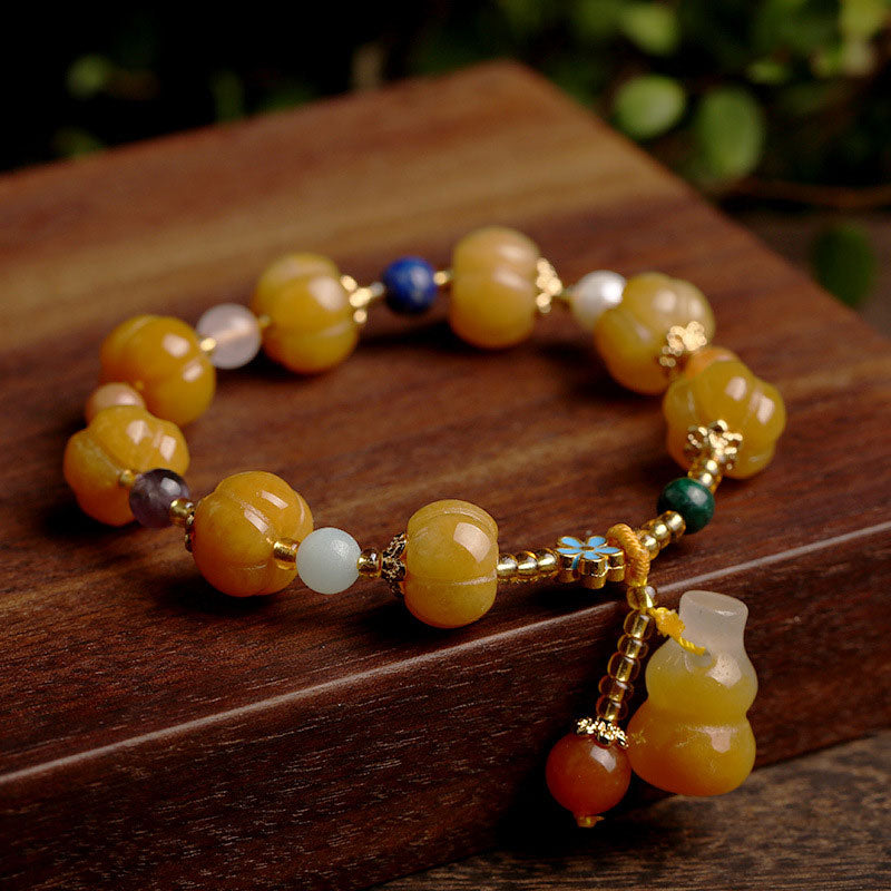 Armband Jade Pixiu – Wohlstand mit gelben Steinen und Anhänger