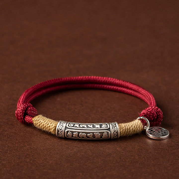 Armband Tibet Silber "Om Mani Padme Hum" - Tibet Glück