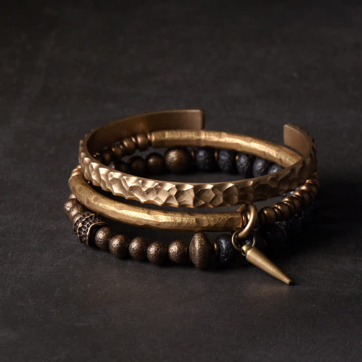 Kupfer Armband mit Perlen und Kettengliedern elegantes Design