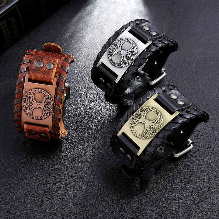 Armband Lebensbaum Leder Braun Vintage - Balance