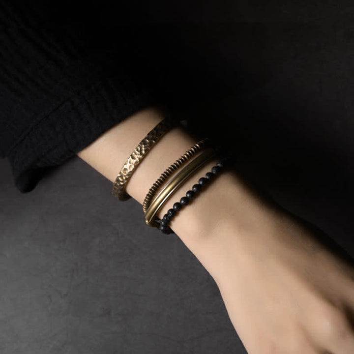Armband Lava Rock Kupfer Schwarz Minimalistisch