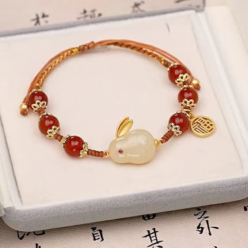 Armband Jahr des Hasen Jade Hase - Wohlstand & Fülle