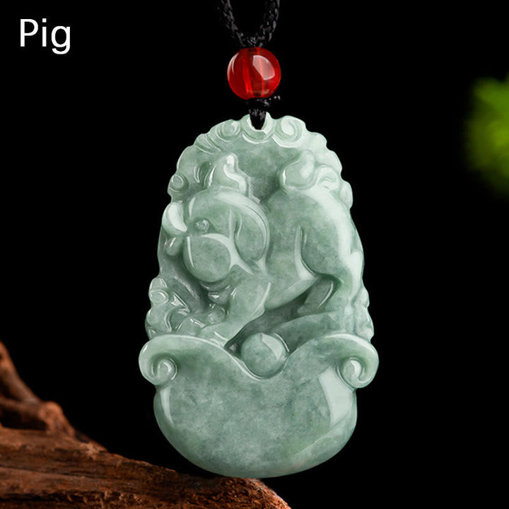 Kette Jade zwölf Tierkreis Natur – Glück – Schwein