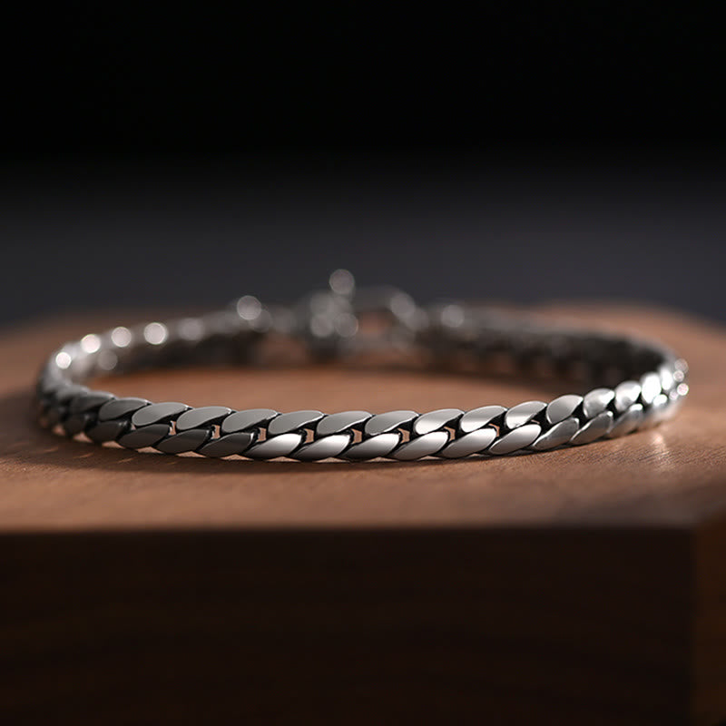 Silber Panzerarmband Herren Gliederarmband massiv Edelstahl