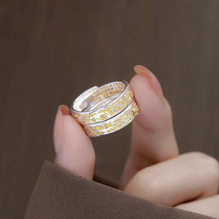 Ring Kupfer Lotus Herzsutra getragen Frieden Glück Harmonie Schutz