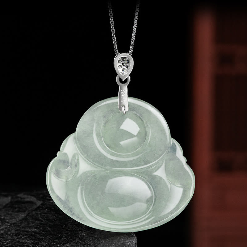 Anhänger Kette Jade Lachender Buddha – Wohlstand