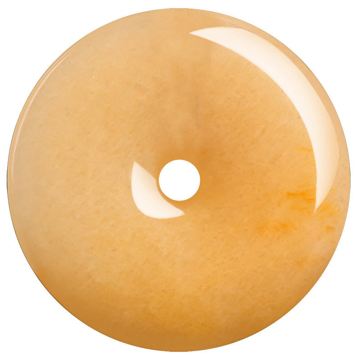 Goldene Jade Donut Anhänger Naturstein rund