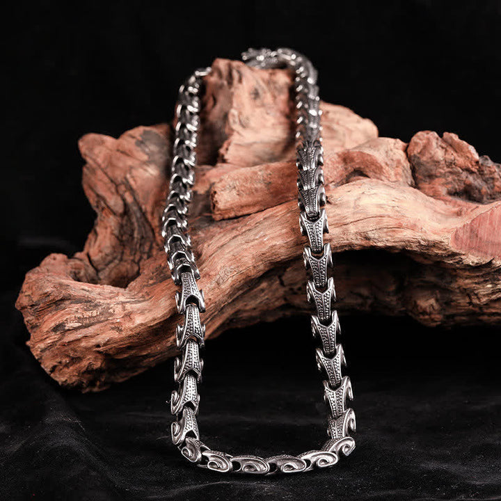 Anhänger Kette Titanium Drachen Schutz Silber