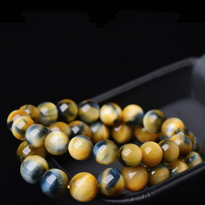 Armband Tigerauge – Schutz & Stärke, gelbe Natursteine, elastisches Armband