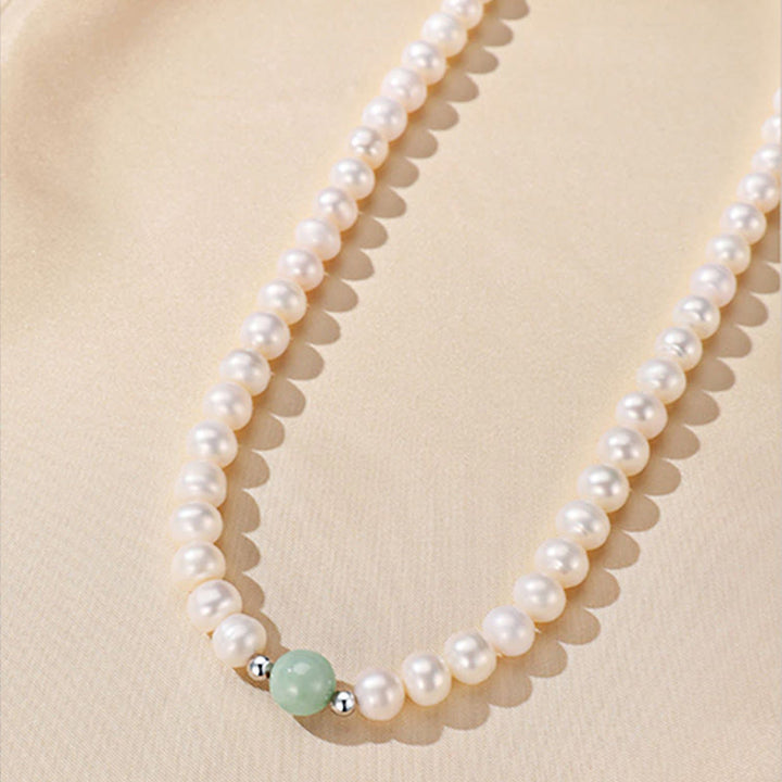 Perle Kette Jade Qualität glänzend Natur