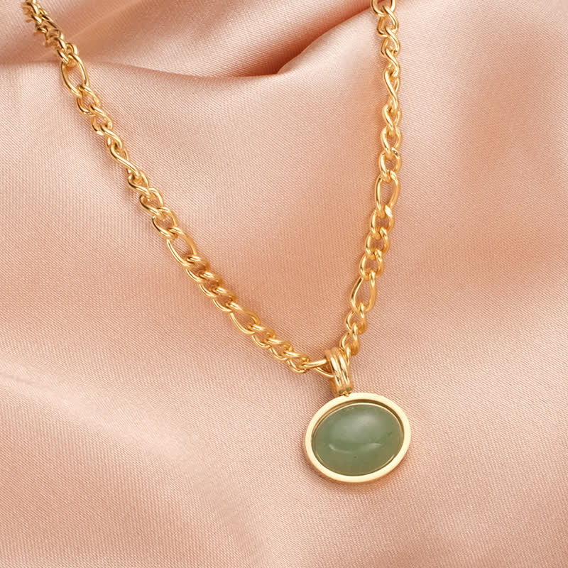 Grüner Anhänger, Türkis Kette, Oval Kraft, Stärke