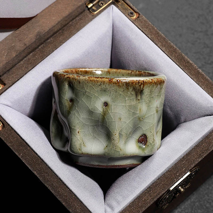 Teetasse Eisriss Jianzhan Keramik Kung Fu Klein mit Geschenkbox