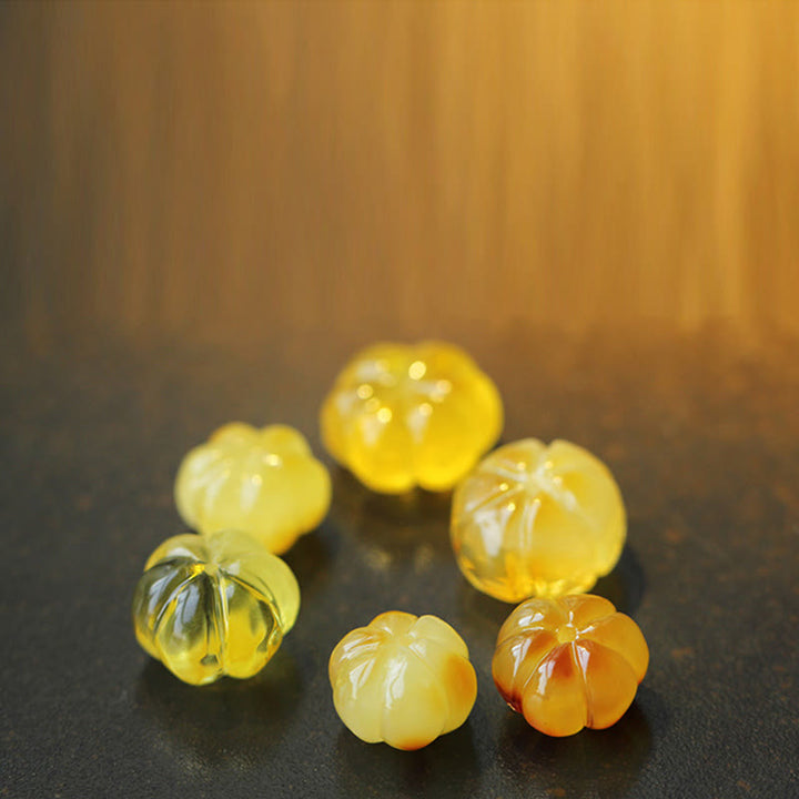 Gelbe und orange Achat Kristallperlen Naturstein Schmuck Einzelteile.