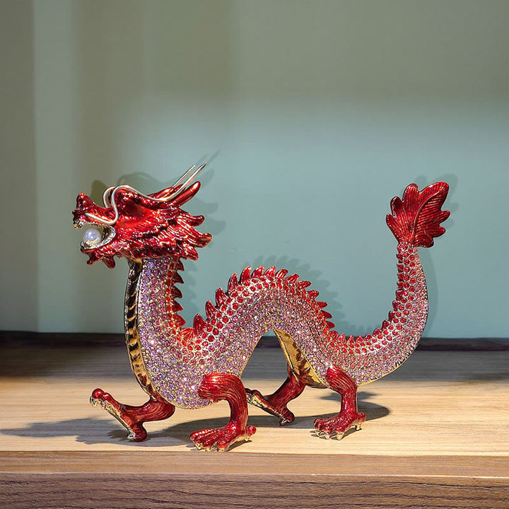 Drache Figur Erfolg Glück Rot