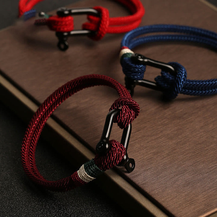 Rotes Armband Glück Stainless Stahl – Glück mit Karabiner Verschluss